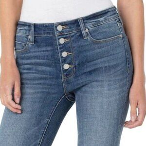 Liverpool: "Abby" Ankle Skinny Jean w/ Exposed Button